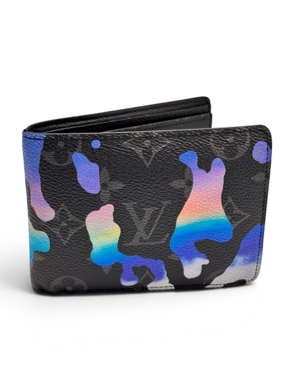 Rare Authentic LOUIS VUITTON WALLET MONOGRAM LEATHER Monogram Eclipse Sunrise Mu